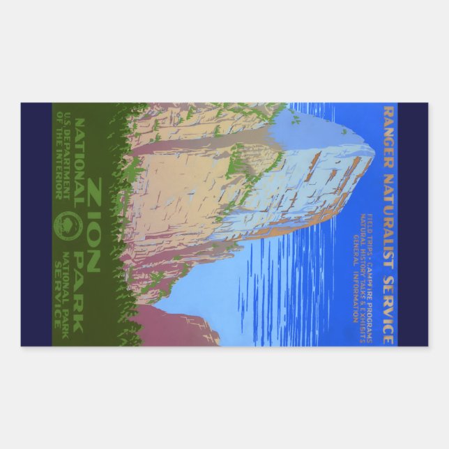 Zion National Park Rectangular Sticker (Front)