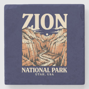 Zion National Park Red Cliffs Stone Coaster