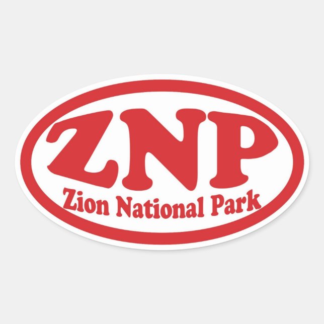 Zion National Park red oval sticker (Front)