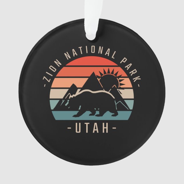 Zion National Park Retro Ornament (Front)