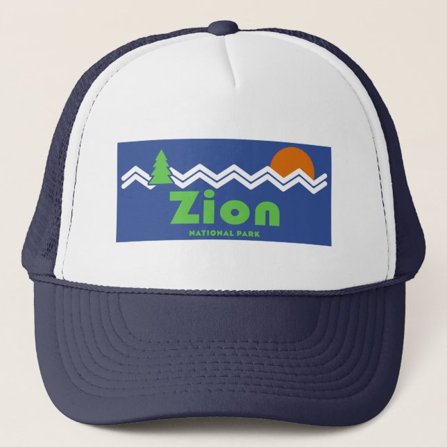 Zion National Park Retro Trucker Hat (Front)