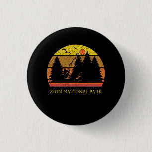 Zion National Park Retro Vintage 3 Cm Round Badge