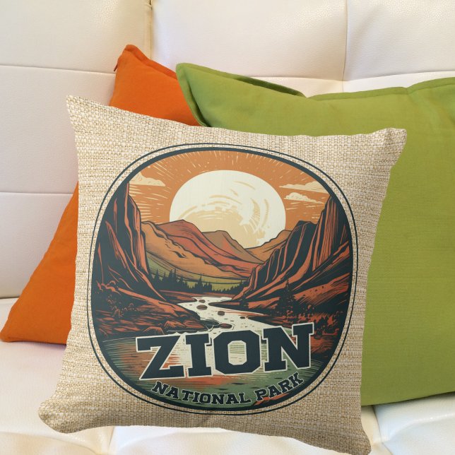 Zion National Park Scenic Logo Cushion (Creator Uploaded)
