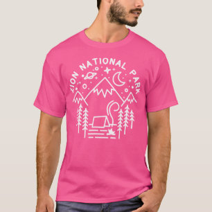 Zion National Park Shirt Camping Line Art Hiking G
