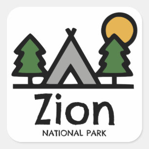 Zion National Park Square Sticker