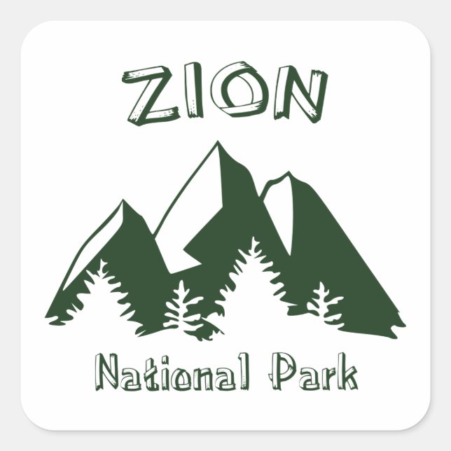 Zion National Park Square Sticker (Front)