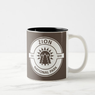 Zion National Park Sun Trees Two-Tone Coffee Mug