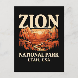 Zion National Park Sunset Mountain Scene Holiday Postcard