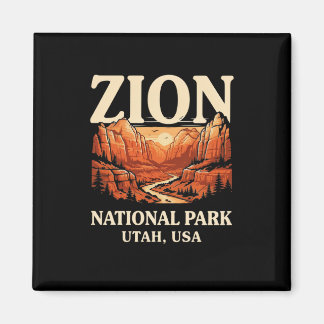 Zion National Park Sunset Mountain Scene Magnet