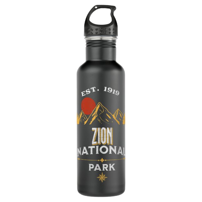 Zion National Park T Shirt 710 Ml Water Bottle (Front)