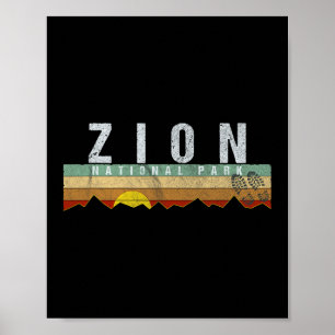 Zion National Park Tee Camping Hiking Tee 1 Poster