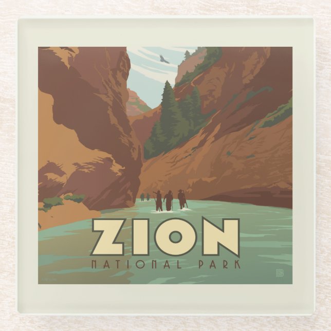Zion National Park | The Narrows Glass Coaster (Front)