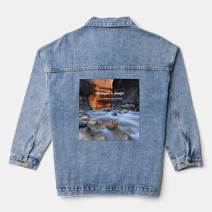 Zion National Park the Narrows, Names, Date Blue Denim Jacket