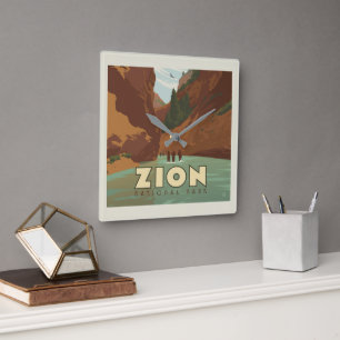 Zion National Park   The Narrows Square Wall Clock