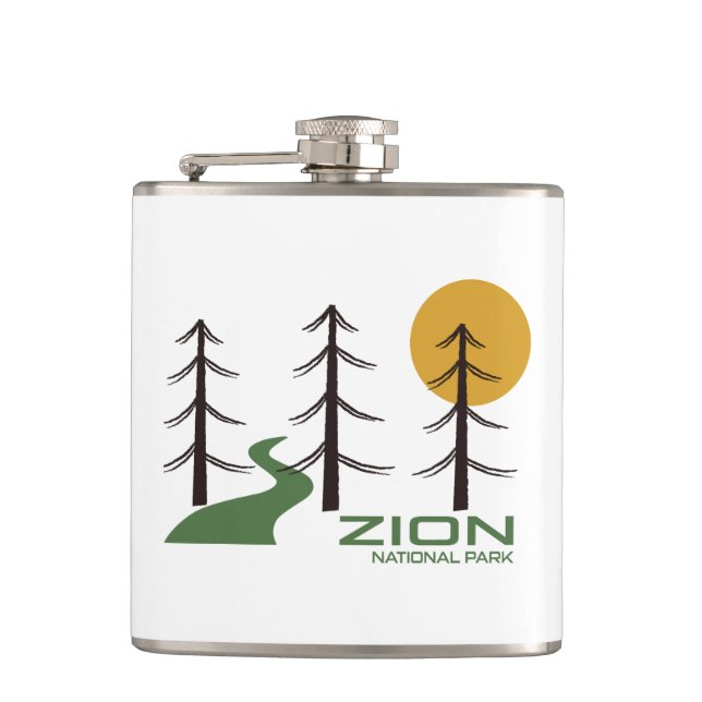 Zion National Park Trail Hip Flask (Front)