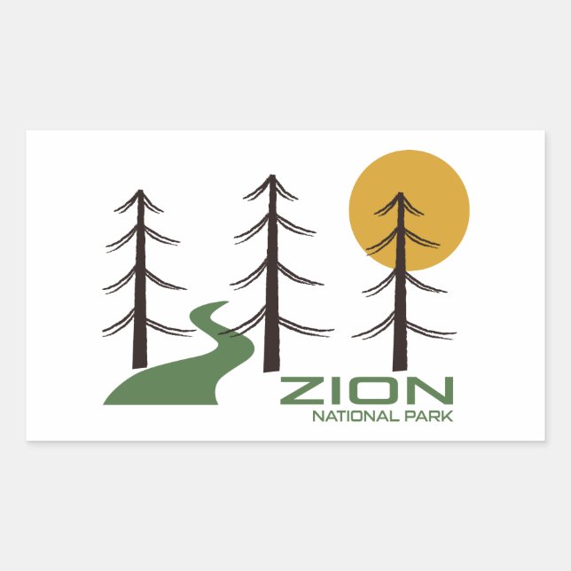 Zion National Park Trail Rectangular Sticker (Front)