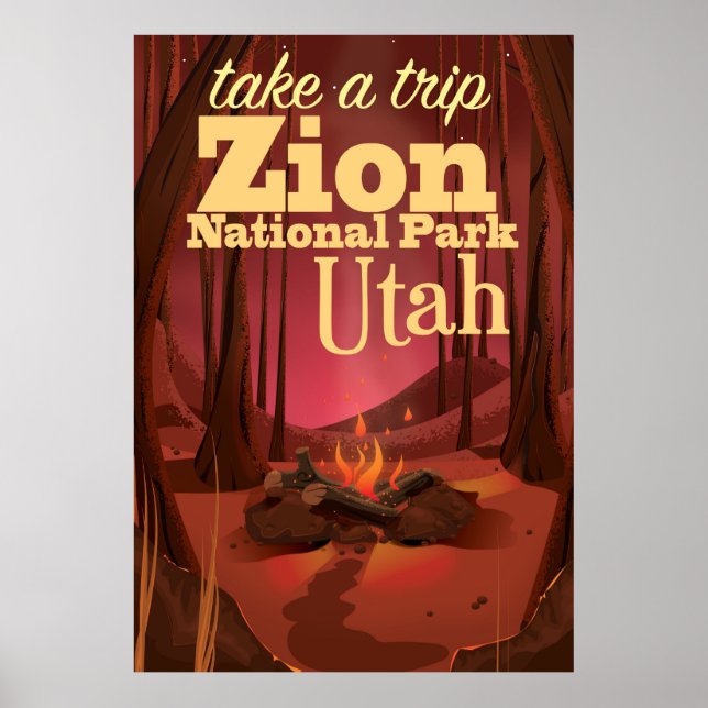 Zion National Park travel poster (Front)