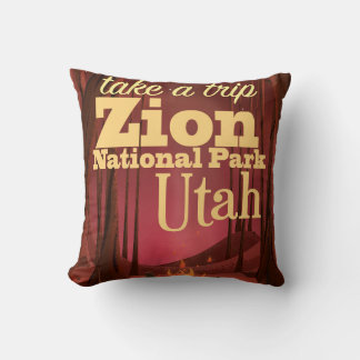 Zion National Park travel poster Cushion