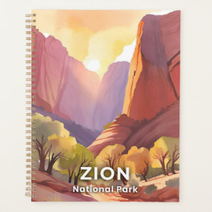 Zion National Park Travel Watercolor Art Planner