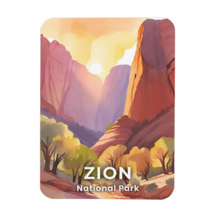 Zion National Park Travel Watercolor Magnet