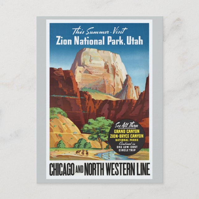 Zion National Park,Utah America Travel Postcard (Front)