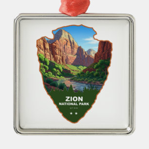 Zion National Park Utah Arrowhead Metal Tree Decoration