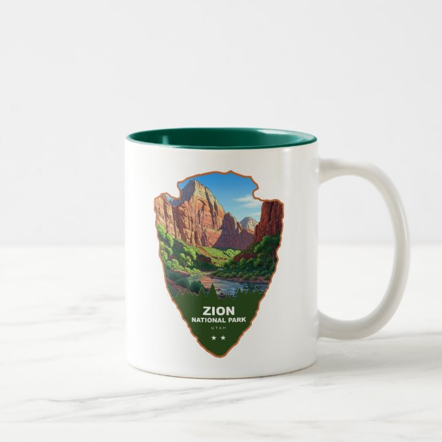 Zion National Park Utah Arrowhead Two-Tone Coffee Mug (Right)