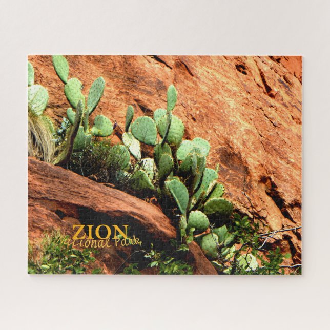Zion National Park Utah, Cactus, Southwest Jigsaw Puzzle (Horizontal)