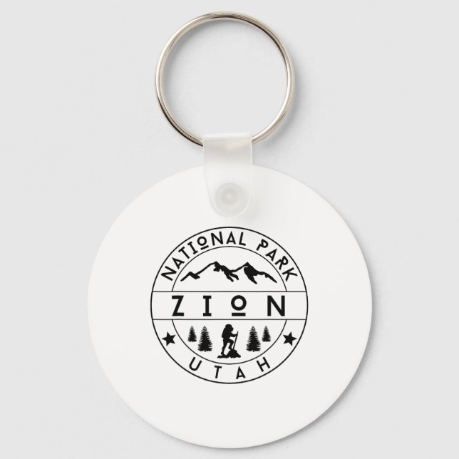 Zion National Park Utah Hiker Nature Hiking Outdoo Key Ring (Front)