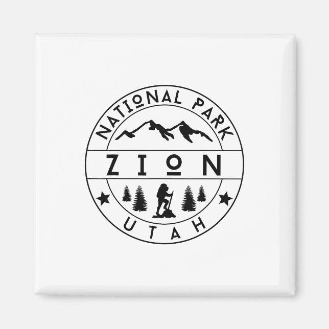 Zion National Park Utah Hiker Nature Hiking Outdoo Magnet (Front)