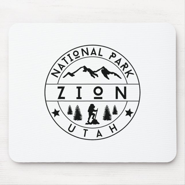 Zion National Park Utah Hiker Nature Hiking Outdoo Mouse Mat (Front)