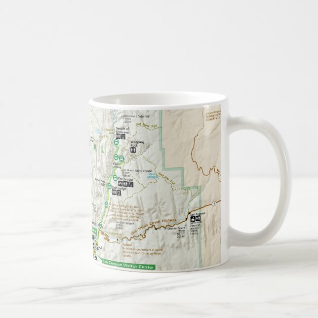 Zion National Park (Utah) map mug (Right)