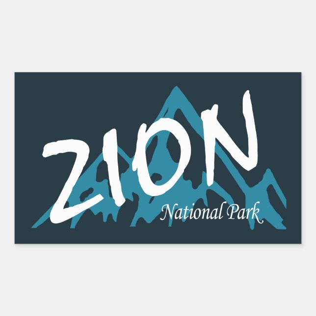 Zion National Park Utah Mountains Rectangular Sticker (Front)