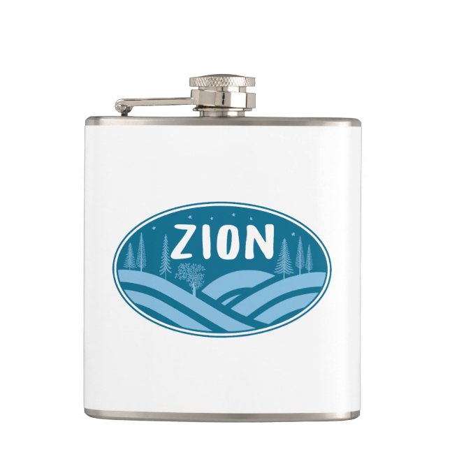 Zion National Park Utah Outdoors Hip Flask (Front)