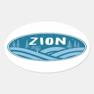 Zion National Park Utah Outdoors Oval Sticker