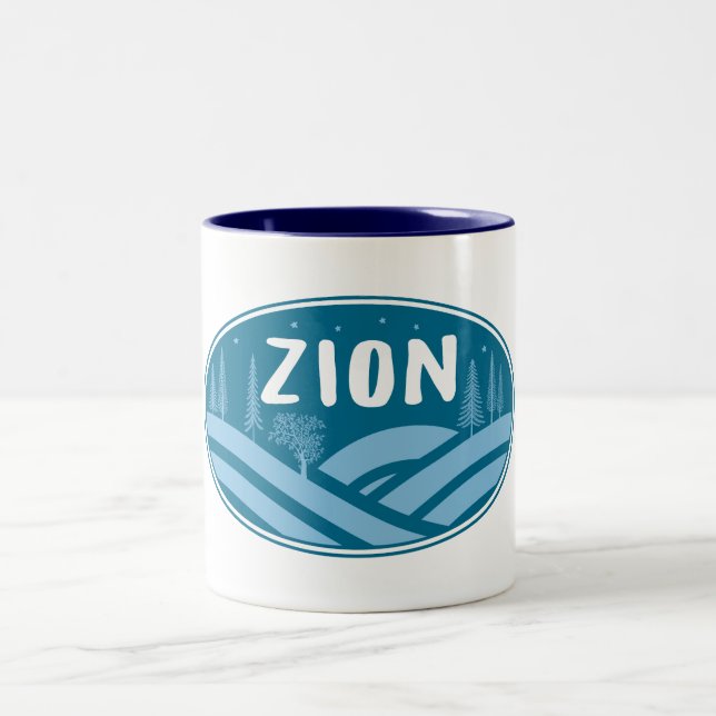 Zion National Park Utah Outdoors Two-Tone Coffee Mug (Center)