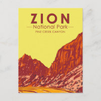 Zion National Park Utah Pine Creek Canyon Vintage
