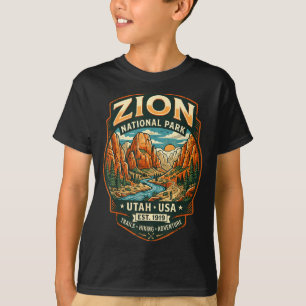 Zion national park utah retro canyon hiking T-Shirt