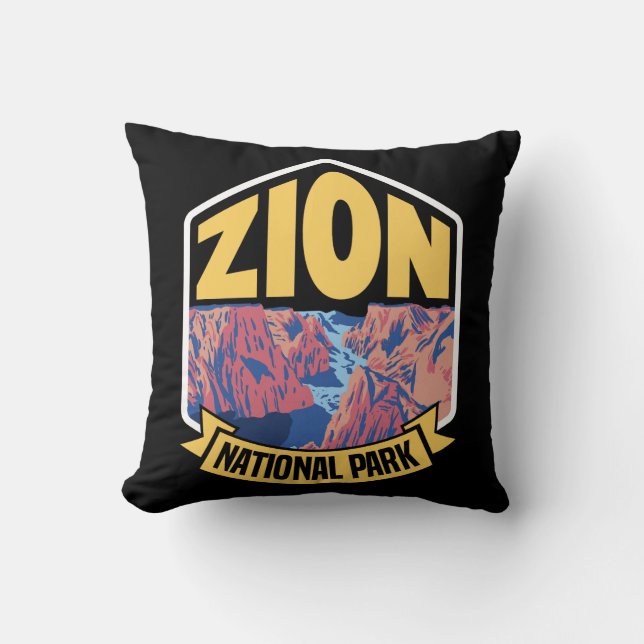 Zion National Park Utah Retro Cushion (Front)