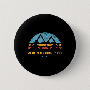 Zion National Park Utah Retro Vintage Hiking Gift 6 Cm Round Badge