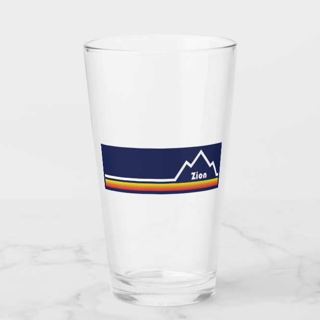 Zion National Park Utah Stripe Glass (Front)