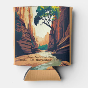 Zion National Park Utah The Narrows watercolor Can Cooler
