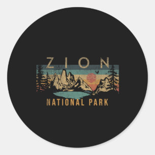Zion National Park Utah Usa Outdoor Vintage Classic Round Sticker