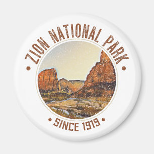 Zion National Park Utah USA Outdoors Distressed Magnet
