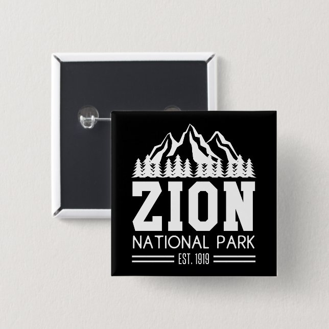 Zion National Park Utah USA Outdoors Hiking 15 Cm Square Badge (Front & Back)