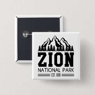 Zion National Park Utah USA Outdoors Hiking 15 Cm Square Badge