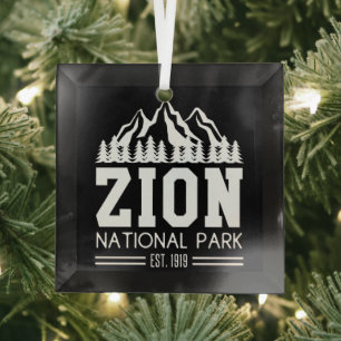Zion National Park Utah USA Outdoors Hiking Glass Tree Decoration