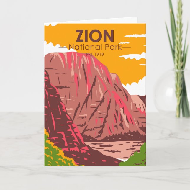Zion National Park Utah Vintage Card (Front)