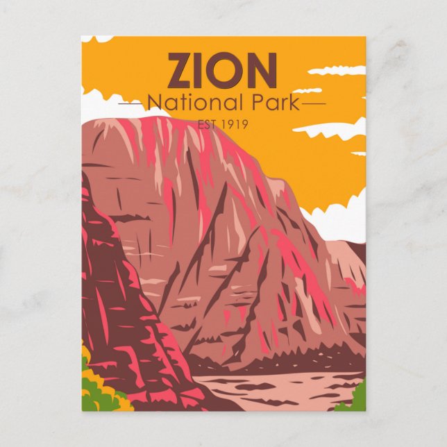 Zion National Park Utah Vintage Postcard (Front)