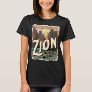 Zion National Park Utah Vintage Travel Poster Styl T-Shirt